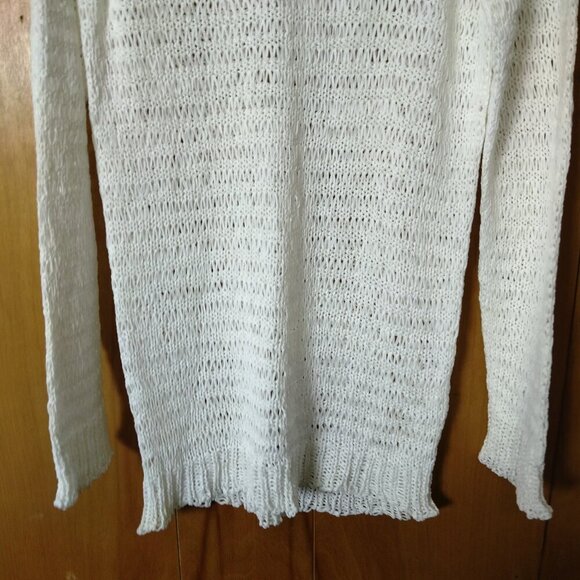 Alpha Studio Women's M? Long Sleeve White Open Knit Tunic Sweater READ - Picture 3 of 5